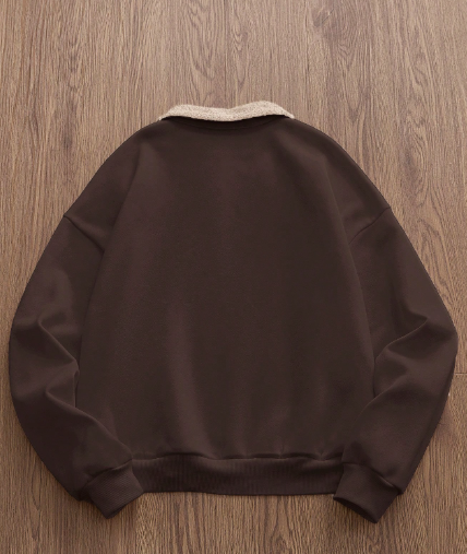 SWAVVY Men's Knitted Casual Loose Fit Thermal Lined Long Sleeve Sweatshirt, Autumn/Winter